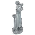Design Toscano Francis of Assisi Blessing Religious Garden Decor Statue with Bird Bath Feeder, 19 inches Tall, Cast Stone Resin, Gray Stone Finish