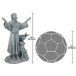Design Toscano Francis of Assisi Blessing Religious Garden Decor Statue with Bird Bath Feeder, 19 inches Tall, Cast Stone Resin, Gray Stone Finish