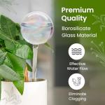 Iridescent Self Watering Globes, Glass Rainbow Plant Watering Globes, Self Watering Planter Insert, Automatic Plant Waterer Indoor (Medium-2 Pcs Iridescent, Medium)