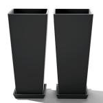 FENCY Set of 2 Tall Planters for Outdoor Plants, 24 Inch Large Tapered Pots with Drainage Trays, Weather-Resistant Plastic Plant Containers for Patio, Porch, Garden, Front Door Decor,Black