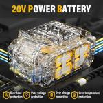 ZEGJAW 20V 1-Pack 4.0Ah Lithium Battery for Garden Cordless Power Tools(Snow Shovel for B0FDWWP7NH,B0FDW34739)