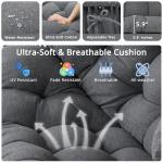 IRONCK 2 Person Egg Chair Outdoor Indoor, Oversized Double Wicker Lounge Chair, Thickened Padded Cushions and Headrests, 680Lbs Egg Loveseat for Patio, Balcony, Living Room, Porch, Gray