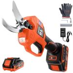 VOTREK Electric Pruning Shears Cordless, [1.6'' Cutting Diameter] Professional Battery Powered Pruner, Garden Scissors for Tree Trimming Branch Cutter [SK5 Blades] [Brushless Motor] [LCD Display]