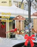 iBorn Bird Feeder Metal Squirrel Chew-Proof Bird Feeders for Outdoors Hanging Outside for Cardinal, Holds 1.5LB Seed with 3 Perchs, Brushed Copper (Seed is not Included)