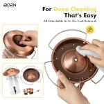 iBorn Bird Feeder Metal Squirrel Chew-Proof Bird Feeders for Outdoors Hanging Outside for Cardinal, Holds 1.5LB Seed with 3 Perchs, Brushed Copper (Seed is not Included)