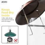 iBorn Bird Feeder Metal Squirrel Chew-Proof Bird Feeders for Outdoors Hanging Outside for Cardinal, Holds 1.5LB Seed with 3 Perchs, Brushed Copper (Seed is not Included)