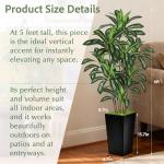 Wrbtn Realistic Artificial Indoor Plant Tree - Tall Fake Dracaena Potted Plant for Home Office Decor, Living Room & Bedroom - Lifelike Faux Plant Tree with Pot-Palm Tree (Black, 6FT)