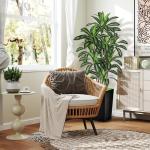 Wrbtn Realistic Artificial Indoor Plant Tree - Tall Fake Dracaena Potted Plant for Home Office Decor, Living Room & Bedroom - Lifelike Faux Plant Tree with Pot-Palm Tree (Black, 6FT)