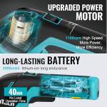 DURATECH Cordless Hedge Trimmer, 3.6V 3-in-1 Handheld Electric Grass Trimmer & Hedge Shears with 50" Wheeled Extension Pole, USB Type-C Cable and Built-in Li-ion Battery, for Garden, Yard and Lawn