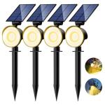 nipify 4 Pack Solar Lights Outdoor Waterproof, 53 LED Solar Spot Lights with 3 Modes Landscape Spotlights for Outside Garden Yard Trees, Warm White