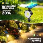 nipify 4 Pack Solar Lights Outdoor Waterproof, 53 LED Solar Spot Lights with 3 Modes Landscape Spotlights for Outside Garden Yard Trees, Warm White