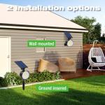 nipify 4 Pack Solar Lights Outdoor Waterproof, 53 LED Solar Spot Lights with 3 Modes Landscape Spotlights for Outside Garden Yard Trees, Warm White