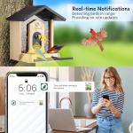 TT Nature Bird Feeder with Camera, Upgraded Smart Bird Feeder Al Identify for 10000 Species, Auto Capture & Real-time Notifications, Ideal Gift for Chirstmas
