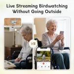 TT Nature Bird Feeder with Camera, Upgraded Smart Bird Feeder Al Identify for 10000 Species, Auto Capture & Real-time Notifications, Ideal Gift for Chirstmas