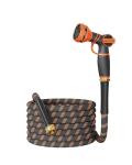 Giraffe Tools Non-Expandable Garden Hose 25FT 1/2” Lightweight Flexible Water Hoses Burst 600 psi with 9 Spray Function Nozzle Heavy Duty Hose