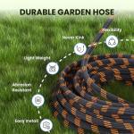 Giraffe Tools Non-Expandable Garden Hose 25FT 1/2” Lightweight Flexible Water Hoses Burst 600 psi with 9 Spray Function Nozzle Heavy Duty Hose