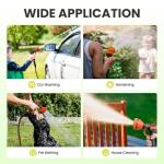 Giraffe Tools Non-Expandable Garden Hose 25FT 1/2” Lightweight Flexible Water Hoses Burst 600 psi with 9 Spray Function Nozzle Heavy Duty Hose