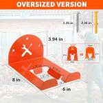 Upgraded Trimmer Rack Wall Mount - 8" Heavy Duty Weed Eater Hanger for Garage Wall Bracket, Garden Power Tool Holder Organizer Hooks for Grass Trimmer, Hedge Trimmer, Leaf Blower and Chainsaw, 3 Pack