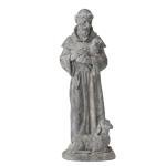 Newman House Studio Vintage St Francis Garden Statue - 15.2 Inch Resin Patron of Animal Figurine Saint Francis Sculpture with Sheep for Garden Decor