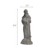 Newman House Studio Vintage St Francis Garden Statue - 15.2 Inch Resin Patron of Animal Figurine Saint Francis Sculpture with Sheep for Garden Decor