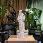 Newman House Studio Vintage St Francis Garden Statue - 15.2 Inch Resin Patron of Animal Figurine Saint Francis Sculpture with Sheep for Garden Decor