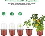 MIXC Plant Nursery Pots with Humidity Dome 4" Soft Transparent Plastic Gardening Pot Planting Containers Cups Planter Small Starter Seed Starting Trays for Seedling with 10pcs Plant Labels，30 Sets