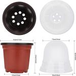 MIXC Plant Nursery Pots with Humidity Dome 4" Soft Transparent Plastic Gardening Pot Planting Containers Cups Planter Small Starter Seed Starting Trays for Seedling with 10pcs Plant Labels，30 Sets