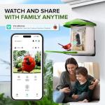 Birvio™ Smart Bird Feeder with Camera, Solar Powered, 1080P HD WiFi Live Stream, AI Bird Identification, Instant Motion Alerts