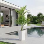 4.5FT/50Finch Artificial Palm Tree, Tall Faux Plants Indoor Tropical Areca with White Planter and Lifelike Leaves, Fake Potted Trees for Living Room Bedroom Home Office Outdoor Porch Decor