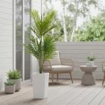 4.5FT/50Finch Artificial Palm Tree, Tall Faux Plants Indoor Tropical Areca with White Planter and Lifelike Leaves, Fake Potted Trees for Living Room Bedroom Home Office Outdoor Porch Decor