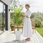 4.5FT/50Finch Artificial Palm Tree, Tall Faux Plants Indoor Tropical Areca with White Planter and Lifelike Leaves, Fake Potted Trees for Living Room Bedroom Home Office Outdoor Porch Decor