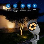 Svuikoar Low-Voltage Landscape Lighting, die-cast Aluminum Outdoor Landscape Spotlight, IP65 Courtyard Light, Garden Light, 12V 6W 700LM Warm White 3000K, with Connector, 4-Piece Set (No Transformer)
