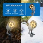 Svuikoar Low-Voltage Landscape Lighting, die-cast Aluminum Outdoor Landscape Spotlight, IP65 Courtyard Light, Garden Light, 12V 6W 700LM Warm White 3000K, with Connector, 4-Piece Set (No Transformer)