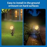 Svuikoar Low-Voltage Landscape Lighting, die-cast Aluminum Outdoor Landscape Spotlight, IP65 Courtyard Light, Garden Light, 12V 6W 700LM Warm White 3000K, with Connector, 4-Piece Set (No Transformer)