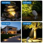 Svuikoar Low-Voltage Landscape Lighting, die-cast Aluminum Outdoor Landscape Spotlight, IP65 Courtyard Light, Garden Light, 12V 6W 700LM Warm White 3000K, with Connector, 4-Piece Set (No Transformer)