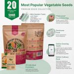 20 Pack Non-GMO Heirloom Vegetable Seeds