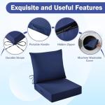 IASEAHK Outdoor Seat Cushion Set, Waterproof & Fade Resistant Patio Chair Cushions, Outdoors Cushion for Patio Furniture, 24 x 24 x 5.75 Inch, Outdoor Couch Cushions with Handle and Ties, Navy Blue