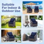IASEAHK Outdoor Seat Cushion Set, Waterproof & Fade Resistant Patio Chair Cushions, Outdoors Cushion for Patio Furniture, 24 x 24 x 5.75 Inch, Outdoor Couch Cushions with Handle and Ties, Navy Blue