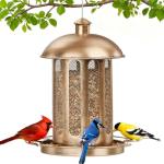 IWNTWY Bird Feeder, Large Capacity Bird Feeders for Outdoor Hanging, Heavy Duty Metal Wild Birdfeeder for Outside Garden Yard Decor, Retro Lantern Shape