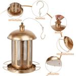 IWNTWY Bird Feeder, Large Capacity Bird Feeders for Outdoor Hanging, Heavy Duty Metal Wild Birdfeeder for Outside Garden Yard Decor, Retro Lantern Shape