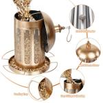 IWNTWY Bird Feeder, Large Capacity Bird Feeders for Outdoor Hanging, Heavy Duty Metal Wild Birdfeeder for Outside Garden Yard Decor, Retro Lantern Shape