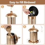 IWNTWY Bird Feeder, Large Capacity Bird Feeders for Outdoor Hanging, Heavy Duty Metal Wild Birdfeeder for Outside Garden Yard Decor, Retro Lantern Shape