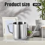 Small Plant Watering Can, 12oz/350ml Stainless Steel Tiny Mini Plant Watering Pot with Long Spout Accessories Tools for Indoor Outdoor Garden Flowers Bonsai (Silver)