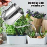 Small Plant Watering Can, 12oz/350ml Stainless Steel Tiny Mini Plant Watering Pot with Long Spout Accessories Tools for Indoor Outdoor Garden Flowers Bonsai (Silver)