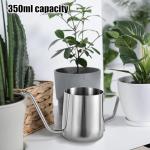 Small Plant Watering Can, 12oz/350ml Stainless Steel Tiny Mini Plant Watering Pot with Long Spout Accessories Tools for Indoor Outdoor Garden Flowers Bonsai (Silver)