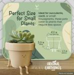 Original Earthlings Sitting Small Plant Pot - 4 Inch Cute Plant Pot - Succulent & Cactus Christmas Planters, Removable Drainage Plug, Cute Decor Plant Gifts for Plant Lovers, Teacher Gifts