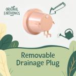 Original Earthlings Sitting Small Plant Pot - 4 Inch Cute Plant Pot - Succulent & Cactus Christmas Planters, Removable Drainage Plug, Cute Decor Plant Gifts for Plant Lovers, Teacher Gifts