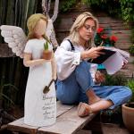 AcowSpt Gardening Gifts for Women, Gift for Gardeners Woman, Garden Gifts Women, Unique Gardening Gift, Garden Angel, Sculpted Hand-Painted Angel Figurine