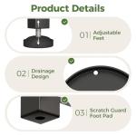 Bamworld Tall Plant Stand Indoor Outdoor, Corner Metal Flower Pot Stands for Multiple Plants, 4 Tier Heavy Duty Plant Shelf for Patio Garden Balcony Living Room Bedroom(Patent Design)