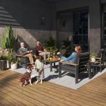 Aoxun Aluminum Outdoor Patio Furniture Set, 5 Seats Outdoor Sectional with Coffee Table, Patio Conversation Sets with Upgraded Armrests and Cushions for Backyard, Garden and Poolside